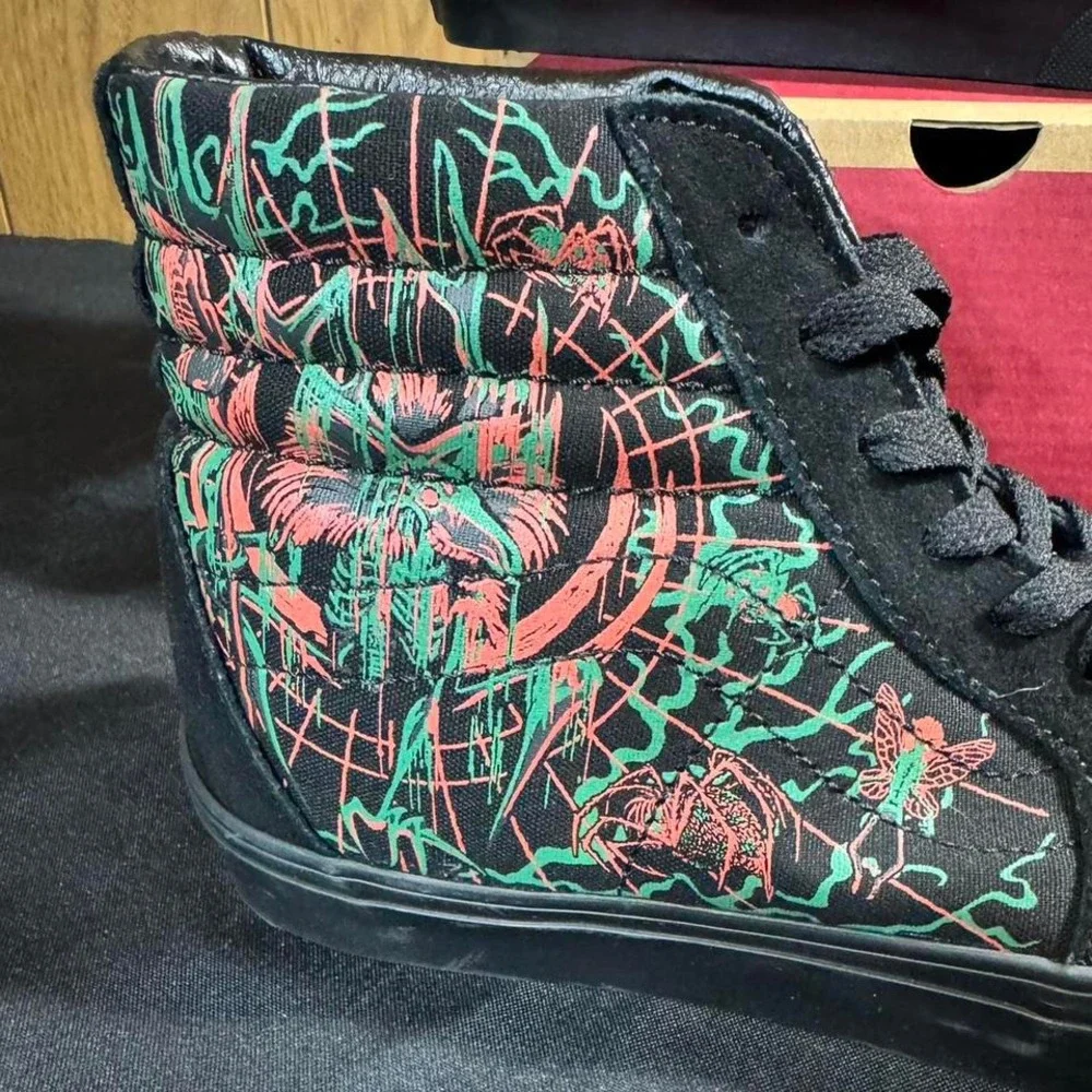 Halloween Black and green Vans Sk8-Hi high top sneakers Size 10 Womens